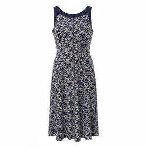 Perceptions Navy and Cream Leaf Print Maxi Dress